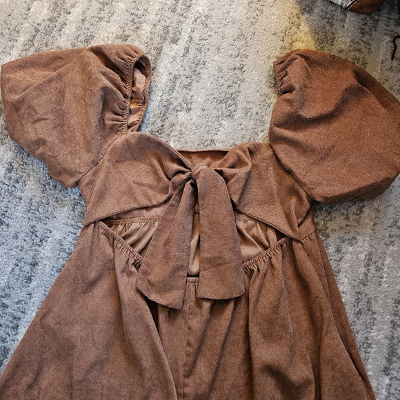 Audry Park Francesca's Brown Corduroy Babydoll Dress, Size XL - Picture 3 of 3